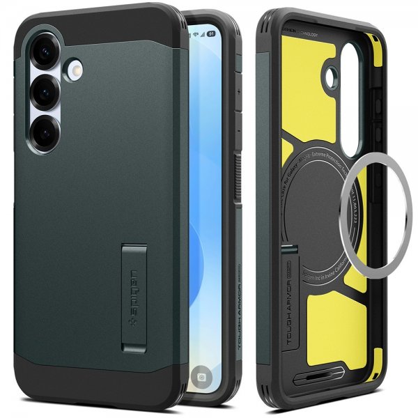 Spigen Samsung Galaxy S25 Plus Deksel Tough Armor MagFit Abyss Green