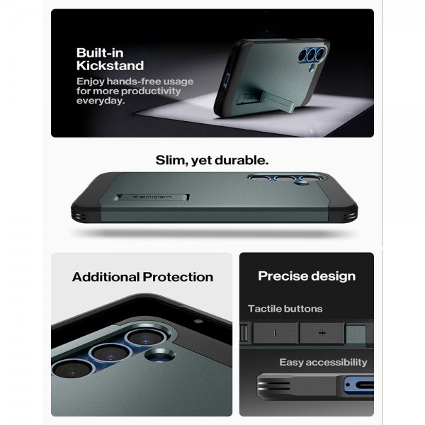 Spigen Samsung Galaxy S25 Plus Deksel Tough Armor MagFit Abyss Green