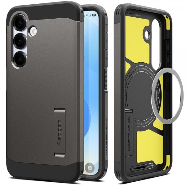 Spigen Samsung Galaxy S25 Plus Deksel Tough Armor MagFit Gunmetal
