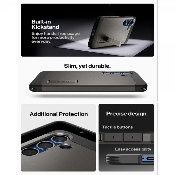 Spigen Samsung Galaxy S25 Plus Deksel Tough Armor MagFit Gunmetal