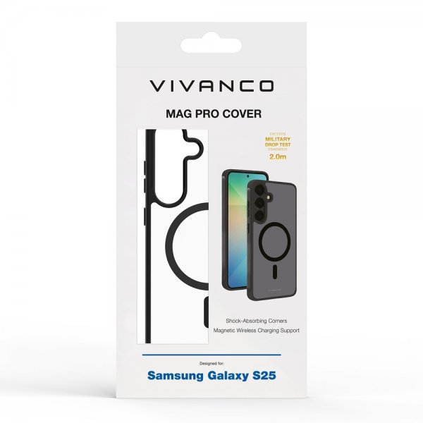 Vivanco Samsung Galaxy S25 Deksel Mag Pro Transparent Svart