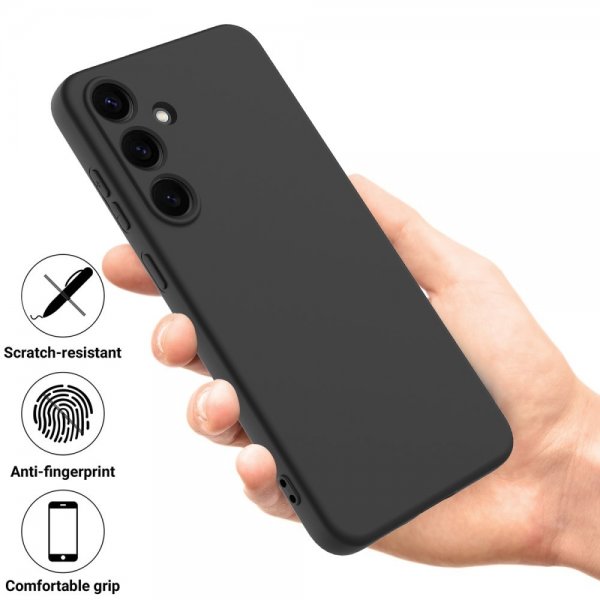 Samsung Galaxy S25 Deksel med Stropp Silikon Svart