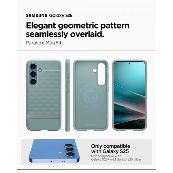 Spigen Samsung Galaxy S25 Deksel Parallax MagFit Sage Green