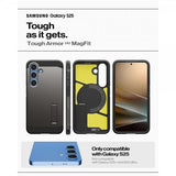 Spigen Samsung Galaxy S25 Deksel Tough Armor MagFit Gunmetal