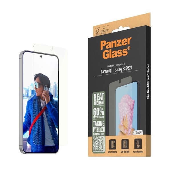 PanzerGlass Samsung Galaxy S24/Galaxy S25 Skjermbeskytter All-in-One