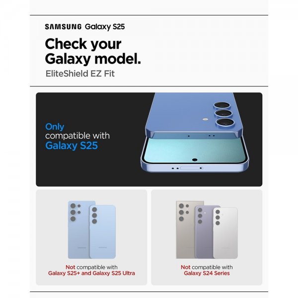Spigen Samsung Galaxy S25 Skjermbeskytter EliteShield EZ Fit