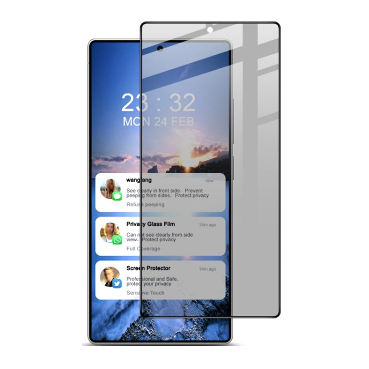 Rvelon Samsung Galaxy S25 Ultra Skjermbeskytter Monteringsramme Privacy