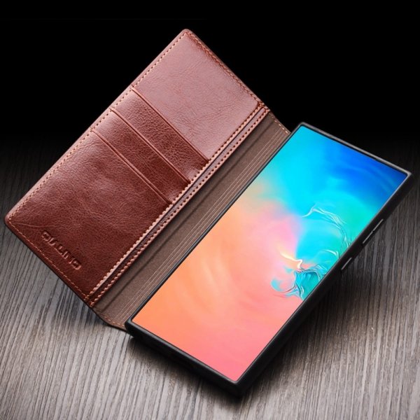 Qialino Samsung Galaxy S25 Ultra Etui Ekte Skinn Svart