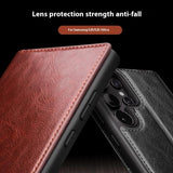 Qialino Samsung Galaxy S25 Ultra Etui Ekte Skinn Svart