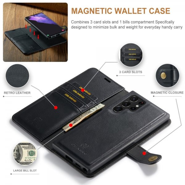 Dg.Ming Samsung Galaxy S25 Ultra Etui Avtagbart Deksel Svart