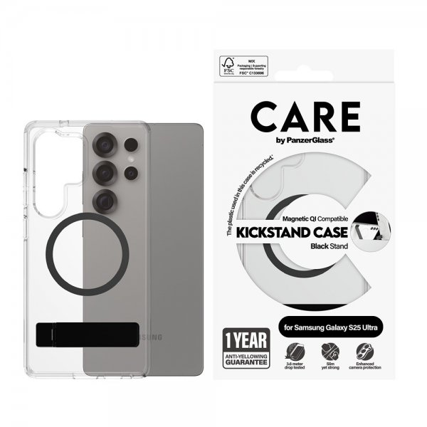 CARE by PanzerGlass Samsung Galaxy S25 Ultra Deksel Kickstand MagSafe Svart