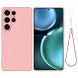Samsung Galaxy S25 Ultra Deksel med Stropp Silikon Rosa