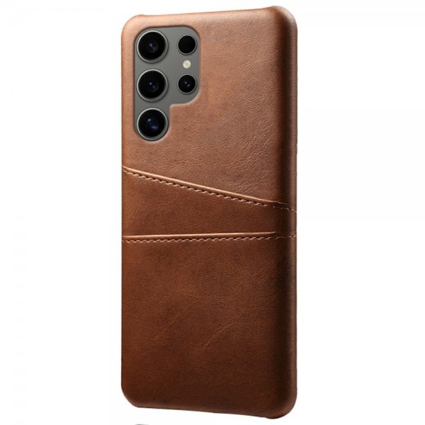 Samsung Galaxy S25 Ultra Deksel med To Kortlommer Mørkebrun