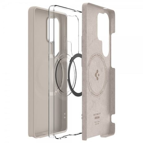 Spigen Samsung Galaxy S25 Ultra Deksel Silicone Fit MagFit Natural Titanium