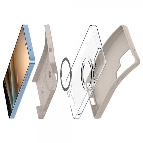 Spigen Samsung Galaxy S25 Ultra Deksel Silicone Fit MagFit Natural Titanium
