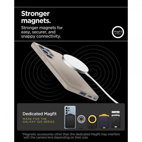 Spigen Samsung Galaxy S25 Ultra Deksel Silicone Fit MagFit Natural Titanium