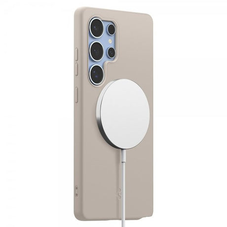 Spigen Samsung Galaxy S25 Ultra Deksel Silicone Fit MagFit Natural Titanium