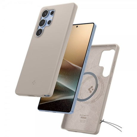 Spigen Samsung Galaxy S25 Ultra Deksel Silicone Fit MagFit Natural Titanium