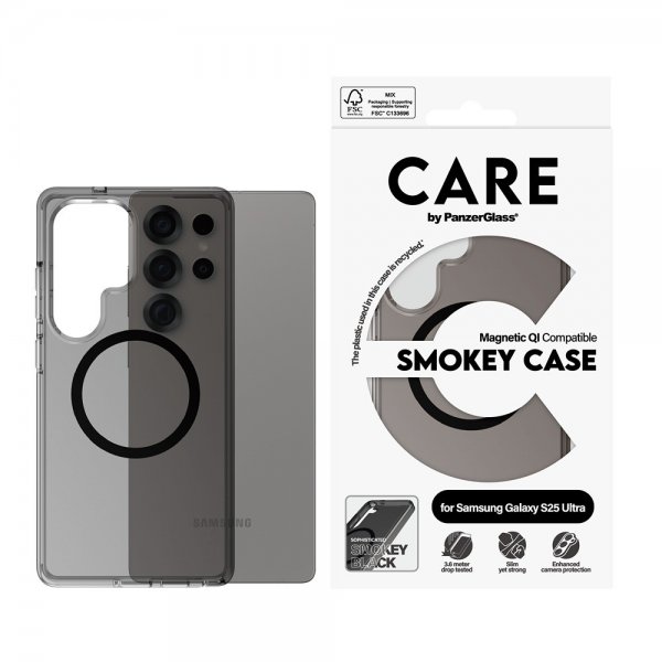 CARE by PanzerGlass Samsung Galaxy S25 Ultra Deksel Smokey MagSafe Svart
