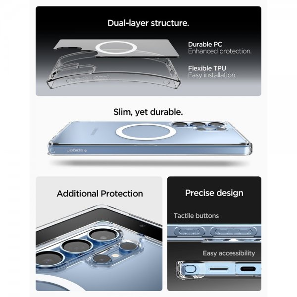 Spigen Samsung Galaxy S25 Ultra Deksel Ultra Hybrid MagFit Clear White