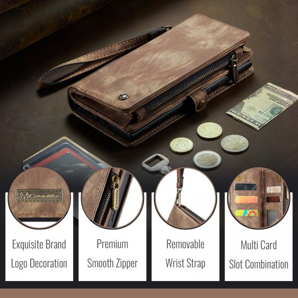 CaseMe Samsung Galaxy S26 Plus Etui 008 Series Avtakbart Deksel Brun