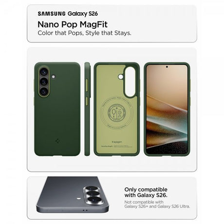 Spigen Samsung Galaxy S26 Deksel Nano Pop MagFit Avo Green