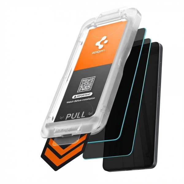Spigen Samsung Galaxy S26 Skjermbeskytter GLAS.tR EZ Fit Pro Privacy 2-pakning