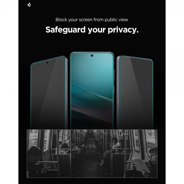 Spigen Samsung Galaxy S26 Skjermbeskytter GLAS.tR EZ Fit Pro Privacy 2-pakning
