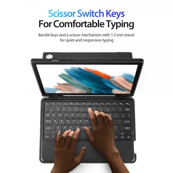 Dux Ducis Samsung Galaxy Tab A8 Etui Avtakbart tastatur Svart