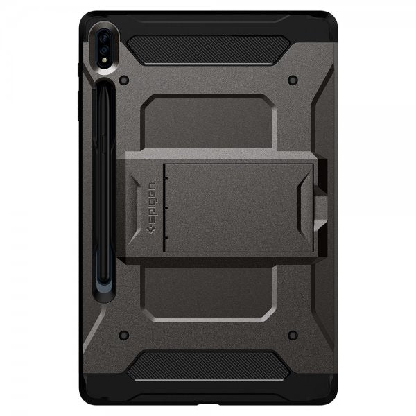 Spigen Samsung Galaxy Tab S7 Plus/Tab S8 Plus Deksel Tough Armor Pro Gunmetal