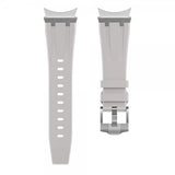 Samsung Galaxy Watch 20mm Armbånd Silikon Sølv Spenne Beige