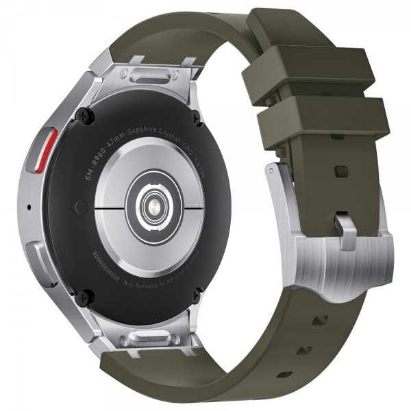 Samsung Galaxy Watch 20mm Armbånd Silikon Sølv Spenne Grønn