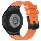 Samsung Galaxy Watch 20mm Armbånd Silikon Svart Spenne Oransje