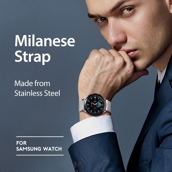Dux Ducis Samsung Galaxy Watch 20mm Armbånd Milanese Sølv