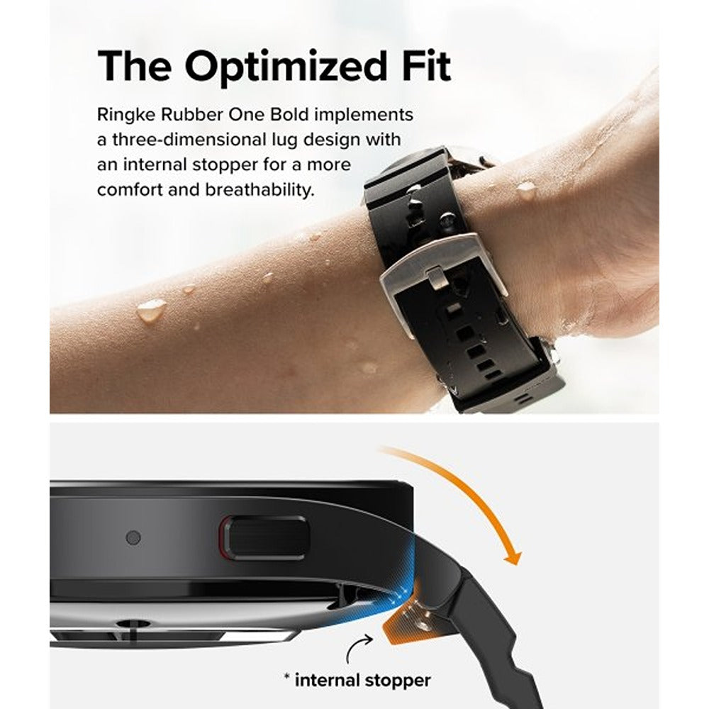 Ringke Samsung Galaxy Watch 20mm Armbånd Rubber One Bold Band Svart