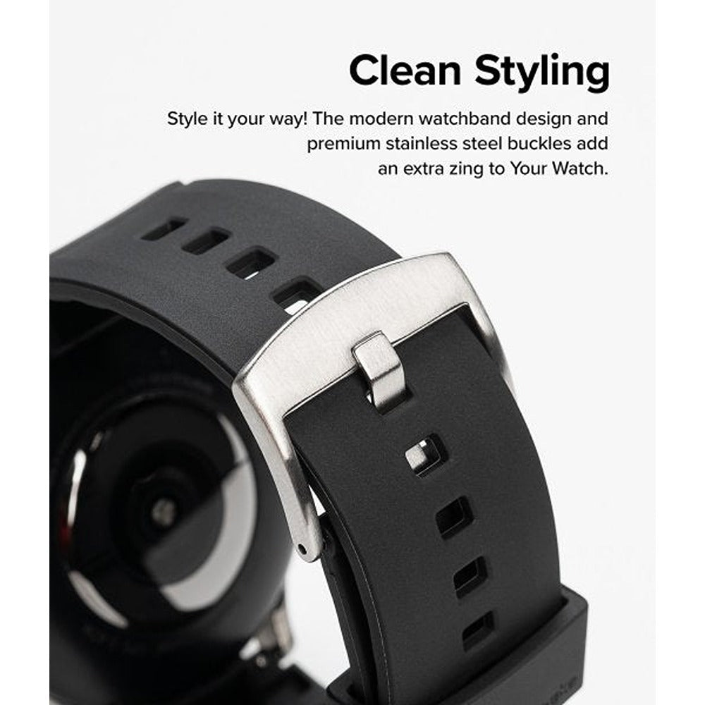 Ringke Samsung Galaxy Watch 20mm Armbånd Rubber One Bold Band Svart