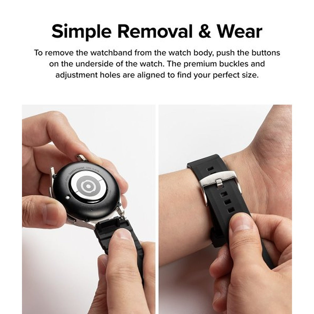 Ringke Samsung Galaxy Watch 20mm Armbånd Rubber One Bold Band Svart