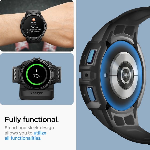 Spigen Samsung Galaxy Watch 6 40mm Deksel Armbånd Rugged Armor Pro Svart