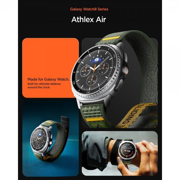 Spigen Samsung Galaxy Watch 8 40/44mm/Classic 46mm Armbånd Athlex Air Active Green