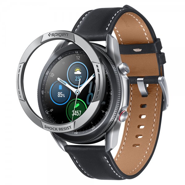 Spigen Samsung Galaxy Watch3 45mm Deksel Chrono Shield Sølv