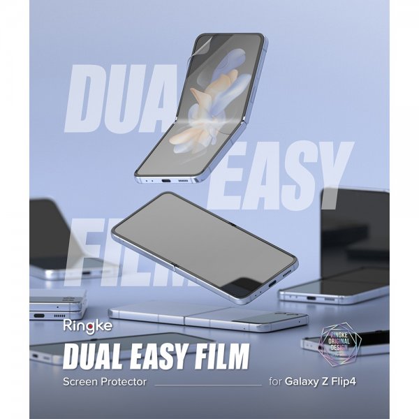 Ringke Samsung Galaxy Z Flip 4 Skjermbeskytter Dual Easy Film 2-pakning