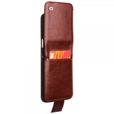 Qialino Samsung Galaxy Z Flip 5 Etui Ekte Skinn Mørkebrun