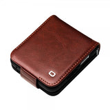 Qialino Samsung Galaxy Z Flip 5 Etui Ekte Skinn Mørkebrun