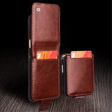 Qialino Samsung Galaxy Z Flip 5 Etui Ekte Skinn Mørkebrun