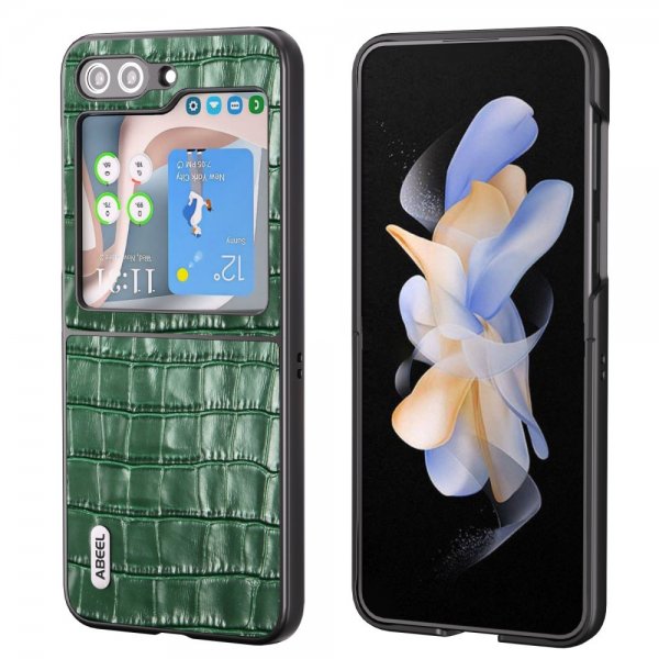 ABEEL Samsung Galaxy Z Flip 5 Deksel Krokodillemønster Grønn