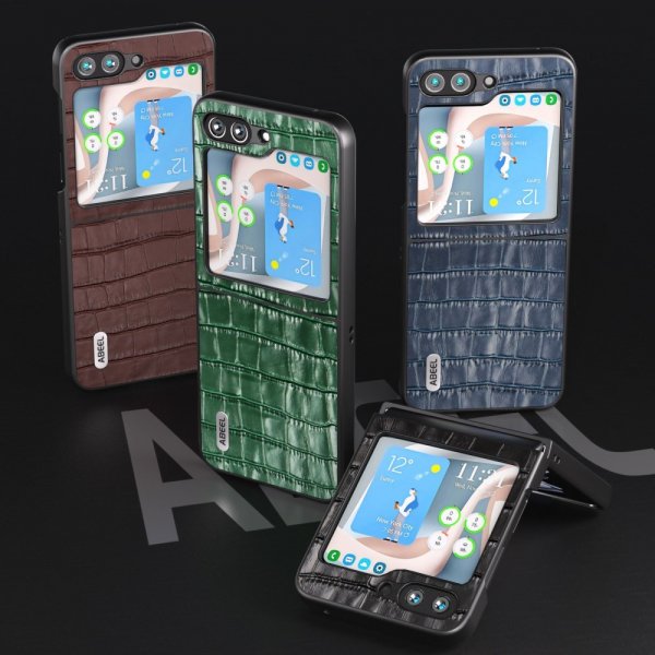 ABEEL Samsung Galaxy Z Flip 5 Deksel Krokodillemønster Grønn