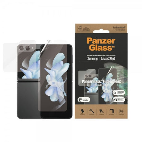 PanzerGlass Samsung Galaxy Z Flip 5 Skjermbeskytter FlipFoldFlex Ultra-Wide Fit TPU + Classic Fit Glass
