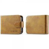 Lc.Imeeke Samsung Galaxy Z Flip 6/Flip 7 FE Etui med Kortlomme stativfunksjon Lysebrun