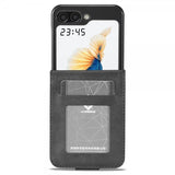 Lc.Imeeke Samsung Galaxy Z Flip 6/Flip 7 FE Etui med Kortlomme stativfunksjon Svart