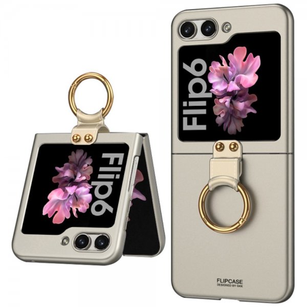 GKK Samsung Galaxy Z Flip 6/Flip 7 FE Deksel Finger Ring Grå